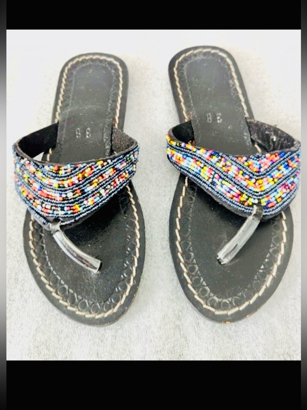 Beaded Flip Flops SZ 38 (7.5)